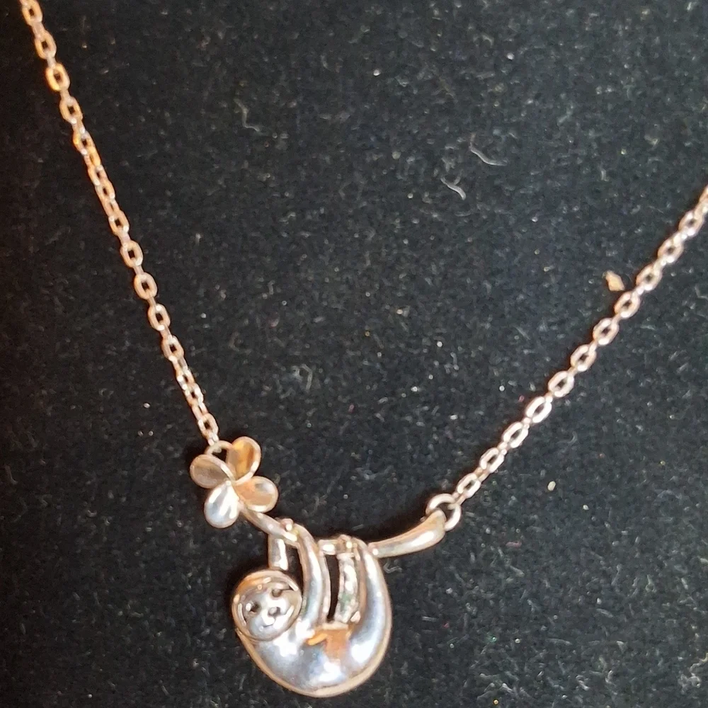 Sterling Silver Sloth Necklace